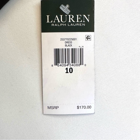 LAUREN RALPH LAUREN EVENING BLACK EMBELLISHED FLUTTER SLEEVE PARTY DRESS NWT 10 - Picture 10 of 14